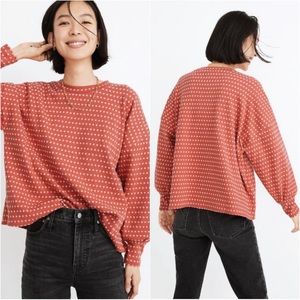 Madewell Sweater Floral Jacquard Puff-Sleeve Top S